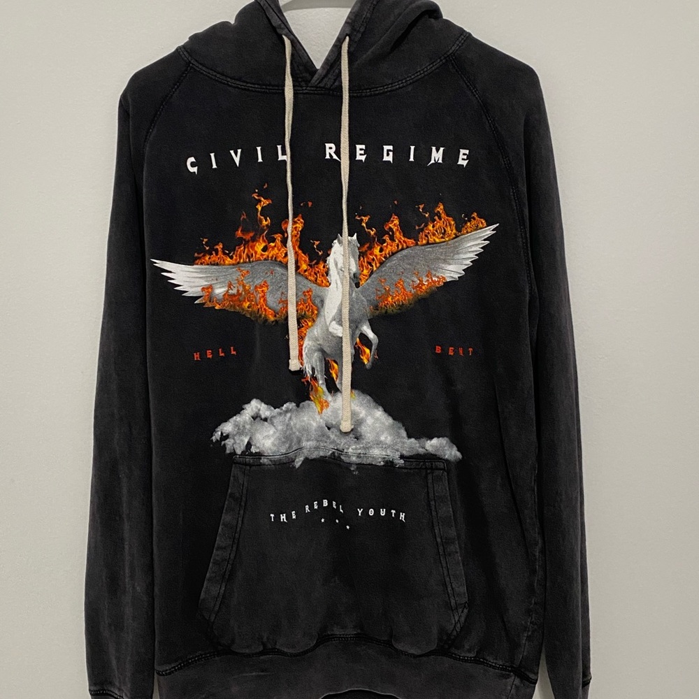 Civil Regime Vintage Burning Pegasus Hoodie